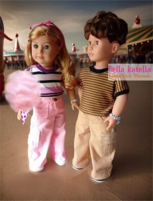 Cargo Chic Pants and Unisex T-Shirt - Sewing Pattern for AG/OG Dolls