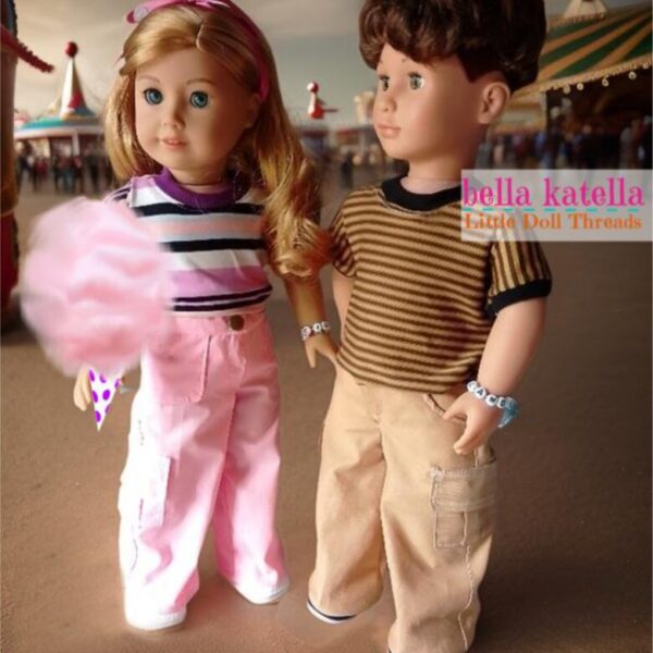 Cargo Chic Pants and Unisex T-Shirt - Sewing Pattern for AG/OG Dolls