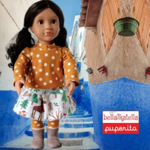 Bella Katella-Puperita Twinkle Skort for Dolls PDF Sewing Pattern